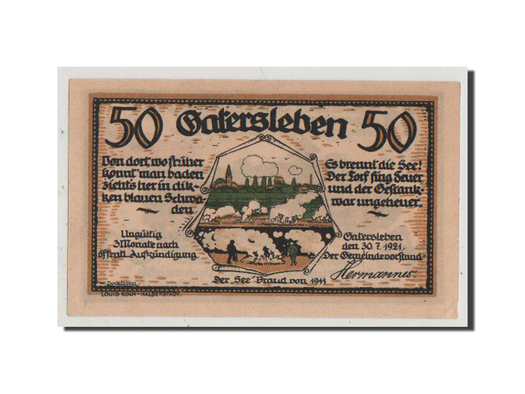 Geldschein, Deutschland, Gater Sleben, 50 Pfennig, 1921, UNZ-, Mehl:409.1