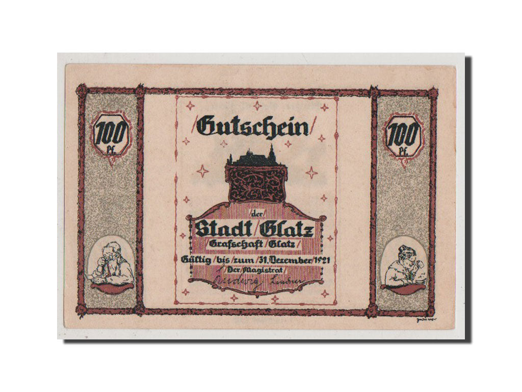 Banconote, Germania, Glatz, 100 Pfennig, 1921-10-01, SPL+, Mehl:431.5