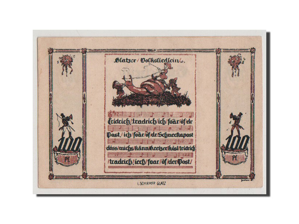 Banconote, Germania, Glatz, 100 Pfennig, 1921-10-01, SPL+, Mehl:431.5