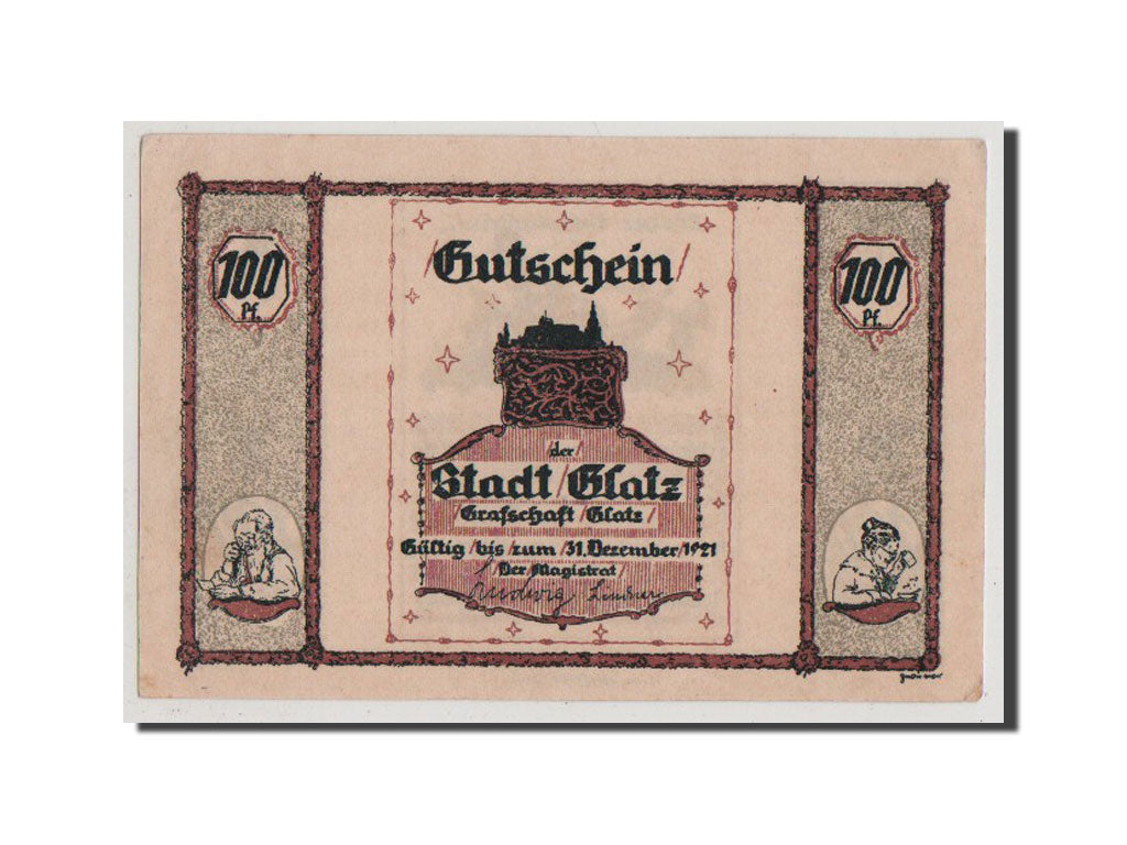 Banconote, Germania, Glatz, 100 Pfennig, SPL+, Mehl:431.5