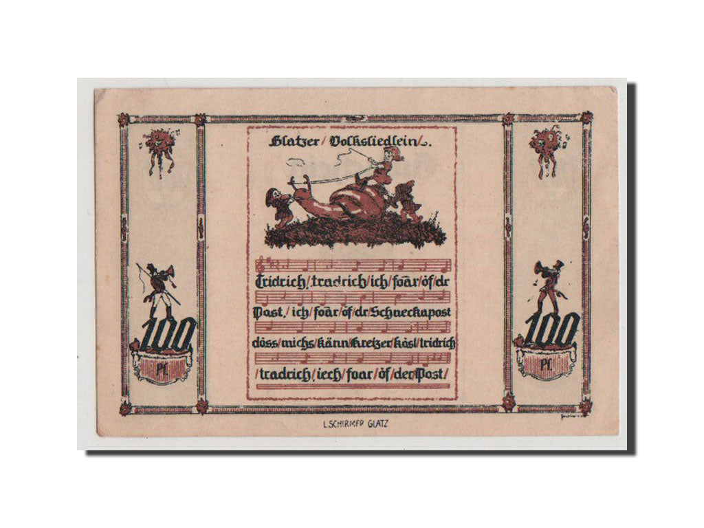 Banconote, Germania, Glatz, 100 Pfennig, SPL+, Mehl:431.5