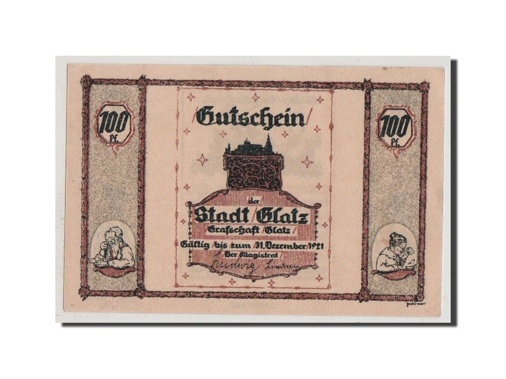 Banconote, Germania, Glatz, 100 Pfennig, SPL+, Mehl:431.5