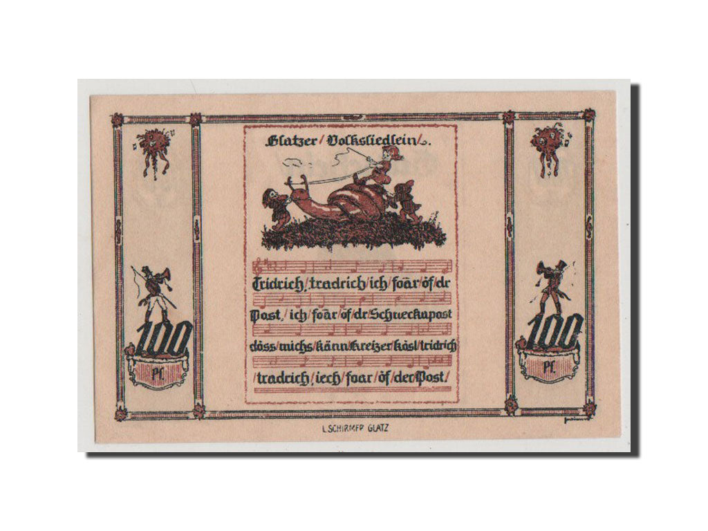 Banconote, Germania, Glatz, 100 Pfennig, SPL+, Mehl:431.5