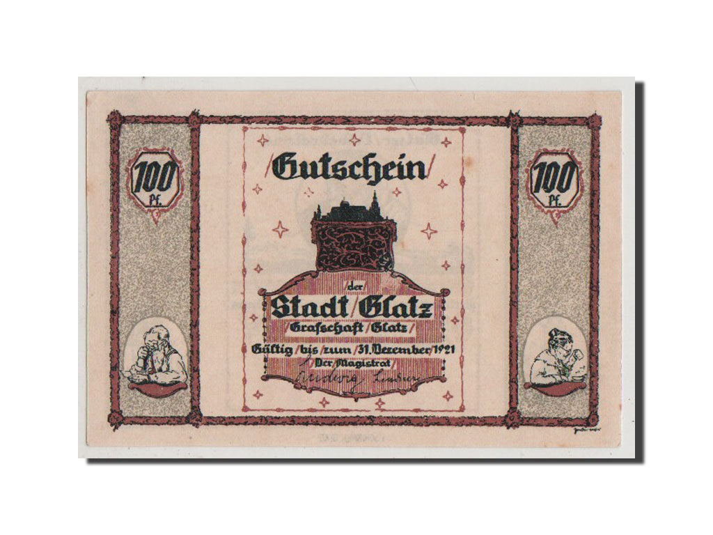 Geldschein, Deutschland, Glatz, 100 Pfennig, UNZ-, Mehl:431.5