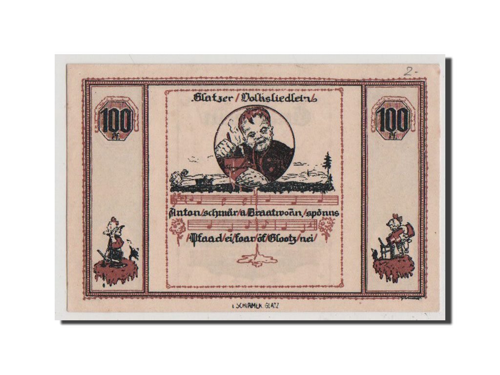 Geldschein, Deutschland, Glatz, 100 Pfennig, UNZ-, Mehl:431.5