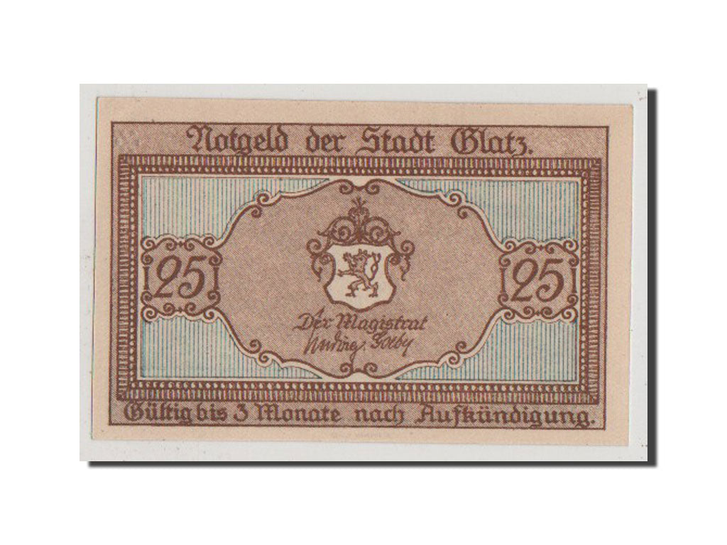 Banconote, Germania, Glatz, 25 Pfennig, 1921-10-01, SPL+, Mehl:431.5