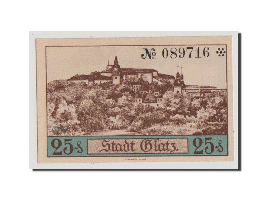 Banconote, Germania, Glatz, 25 Pfennig, 1921-10-01, SPL+, Mehl:431.5
