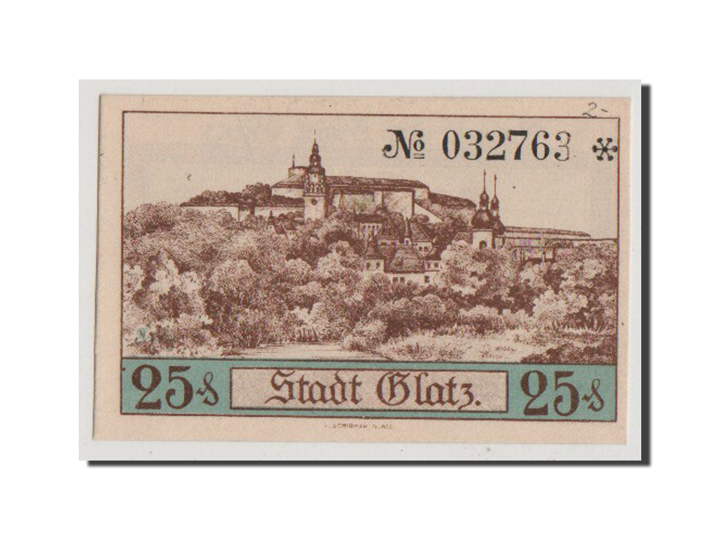 Banconote, Germania, Glatz, 25 Pfennig, 1921-10-01, SPL+, Mehl:431.5