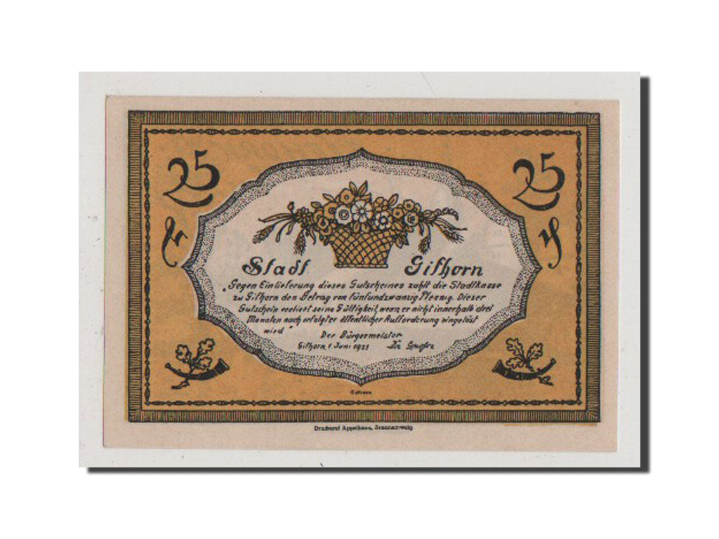 Billet, Allemagne, Gifhorn Stadt, 25 Pfennig, 1921, NEUF, Mehl:428.1