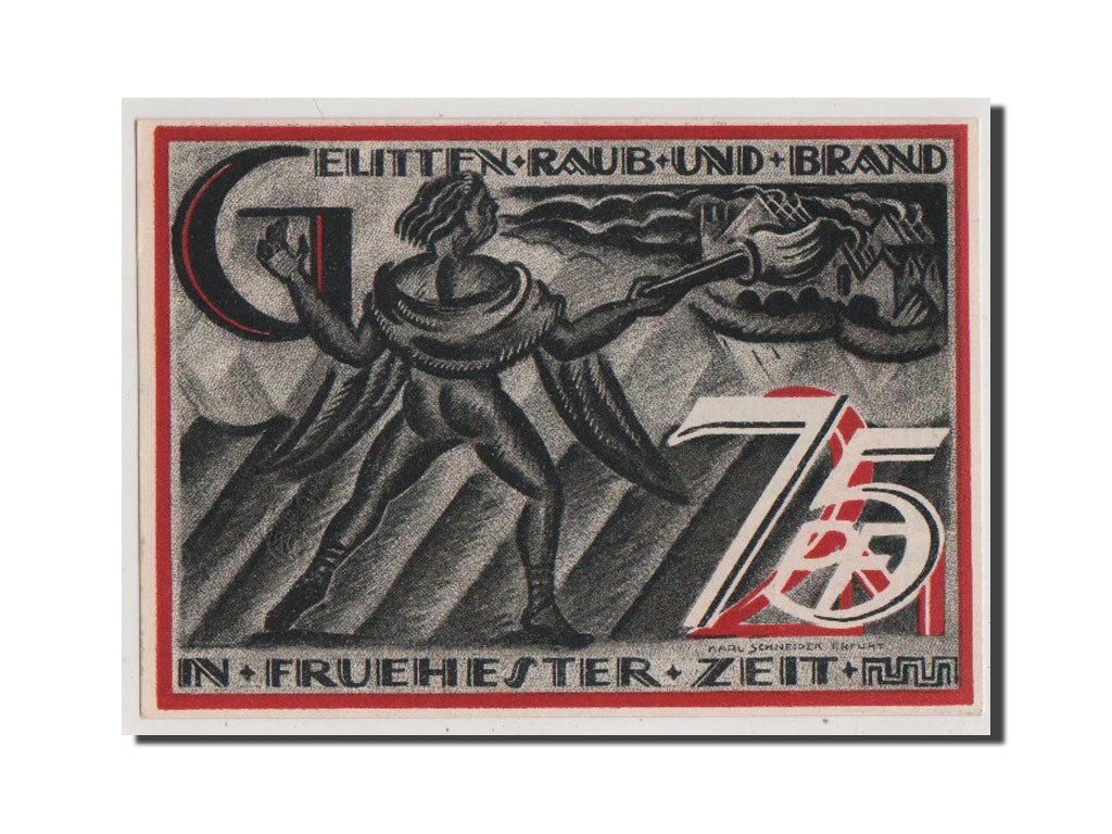 Banconote, Germania, Gera Stadt, 75 Pfennig, 1921, FDS, Mehl:420.3