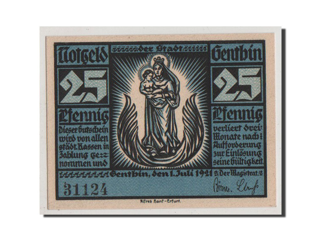Banconote, Germania, Genthin, 25 Pfennig, 1921, SPL+, Mehl:419.1