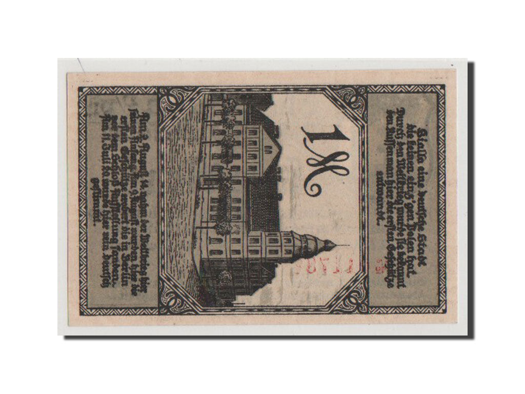 Banconote, Germania, Bialla Stadt, 1 Mark, 1920, SPL+, Mehl:100.1a