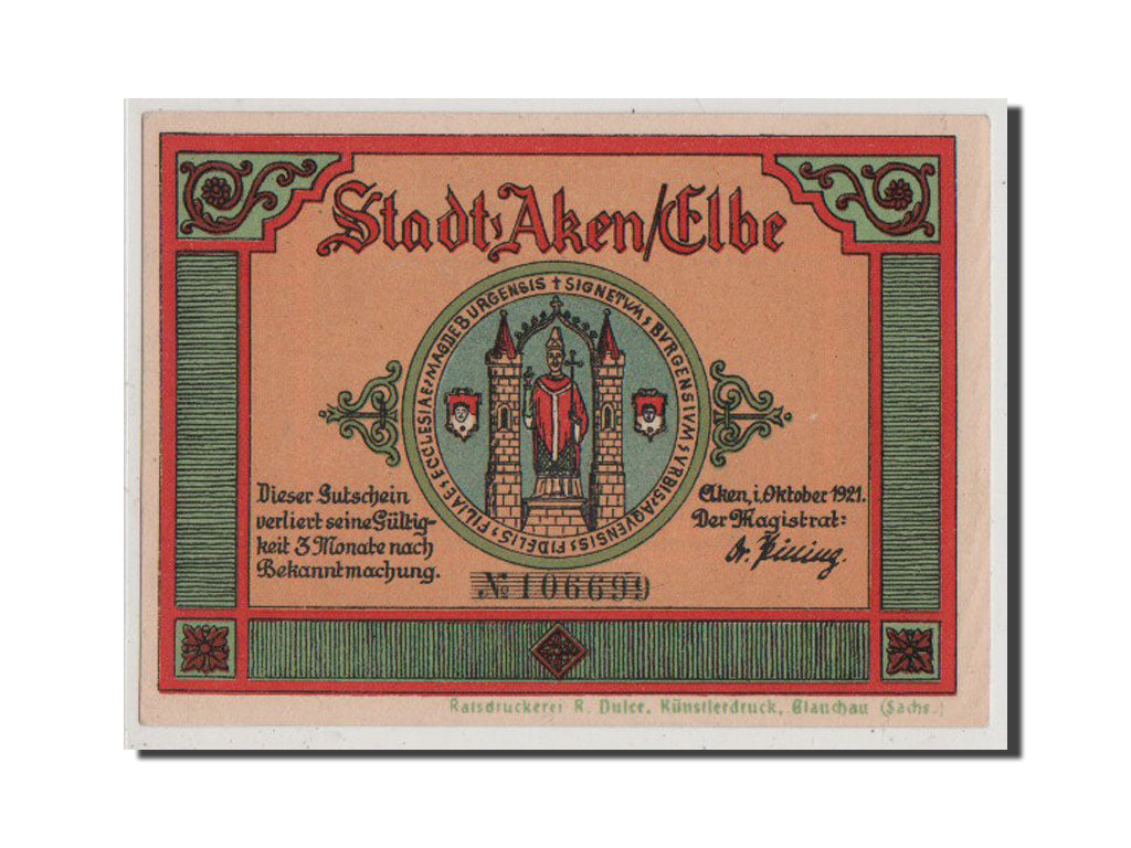 Billet, Allemagne, Aken, 25 Pfennig, 1921, 1921-10-01, NEUF, Mehl:8.1