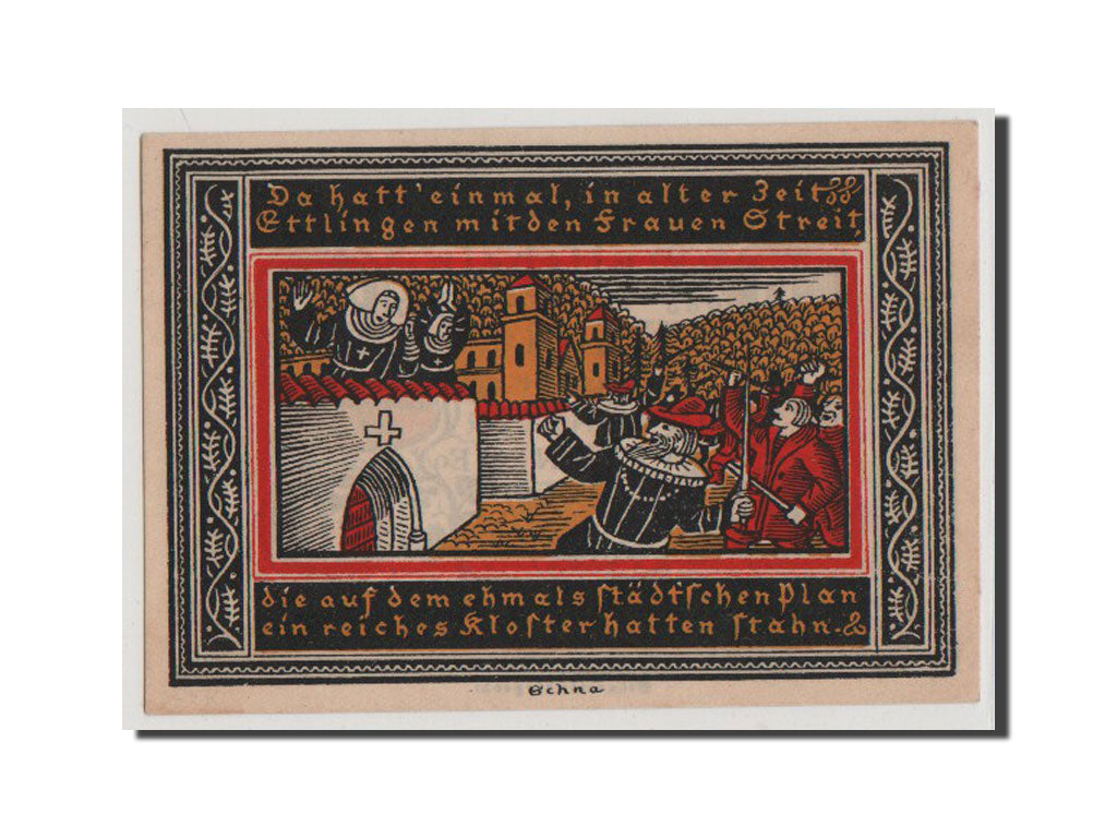 Geldschein, Deutschland, Ettlingen, 50 Pfennig, 1921, UNZ-, Mehl:355.1