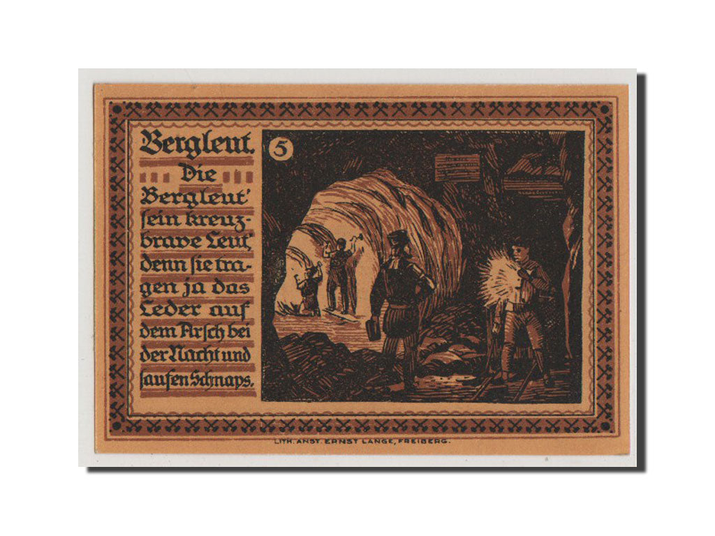 Banconote, Germania, Freiberg Stadt, 75 Pfennig, 1921, FDS, Mehl:379.4a