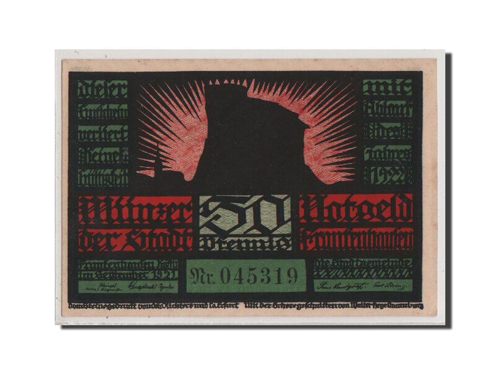 Geldschein, Deutschland, Frankenhausen am Kyffhauser Stadtische, 50 Pfennig