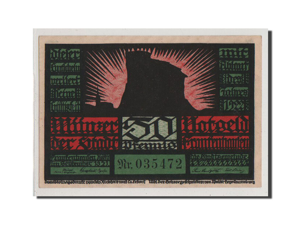 Geldschein, Deutschland, Frankenhausen am Kyffhauser Stadtische, 50 Pfennig