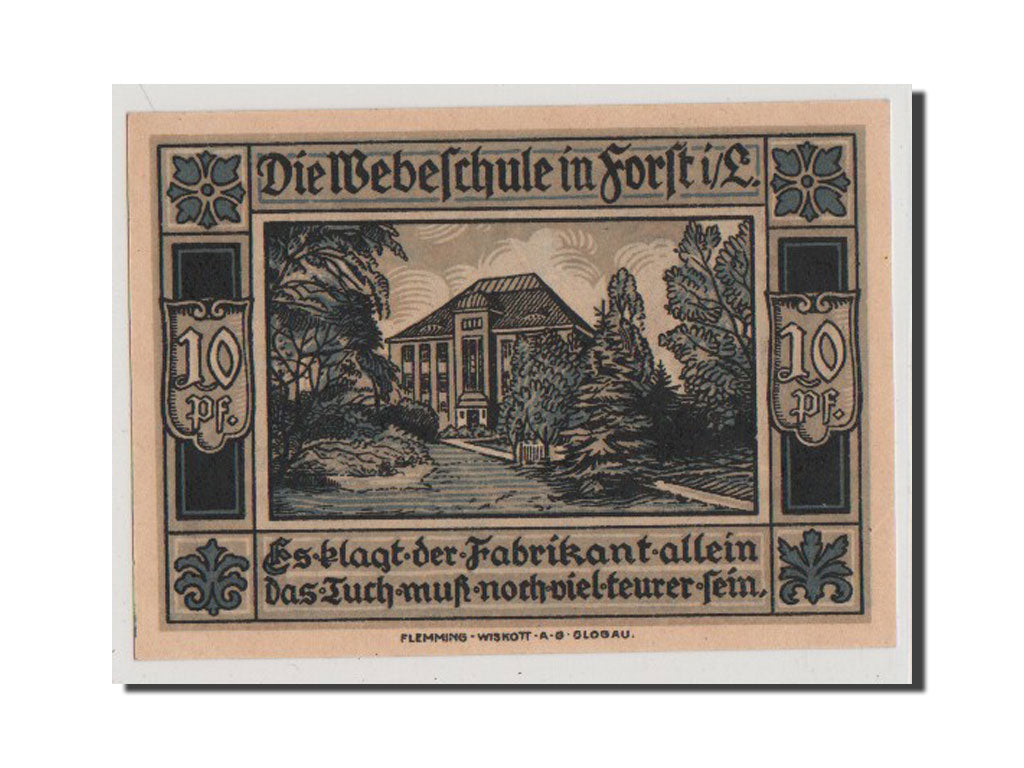 Geldschein, Deutschland, Forst i.L. Stadt, 10 Pfennig, 1921, UNZ, Mehl:371.1