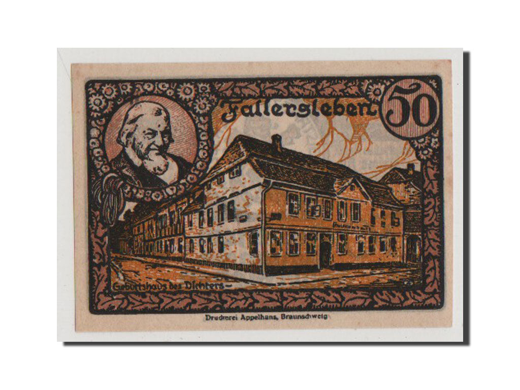 Banconote, Germania, Fallersleben, 50 Pfennig, 1921, FDS, Mehl:360.1