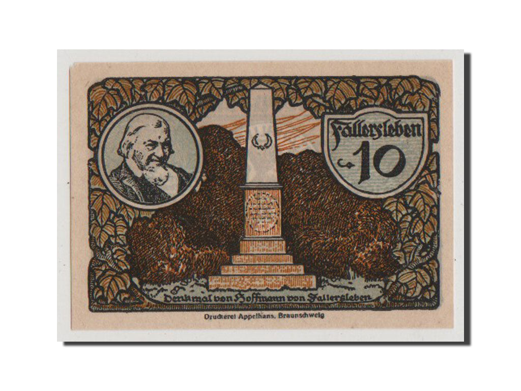 Geldschein, Deutschland, Fallersleben, 10 Pfennig, 1920, UNZ, Mehl:360.1