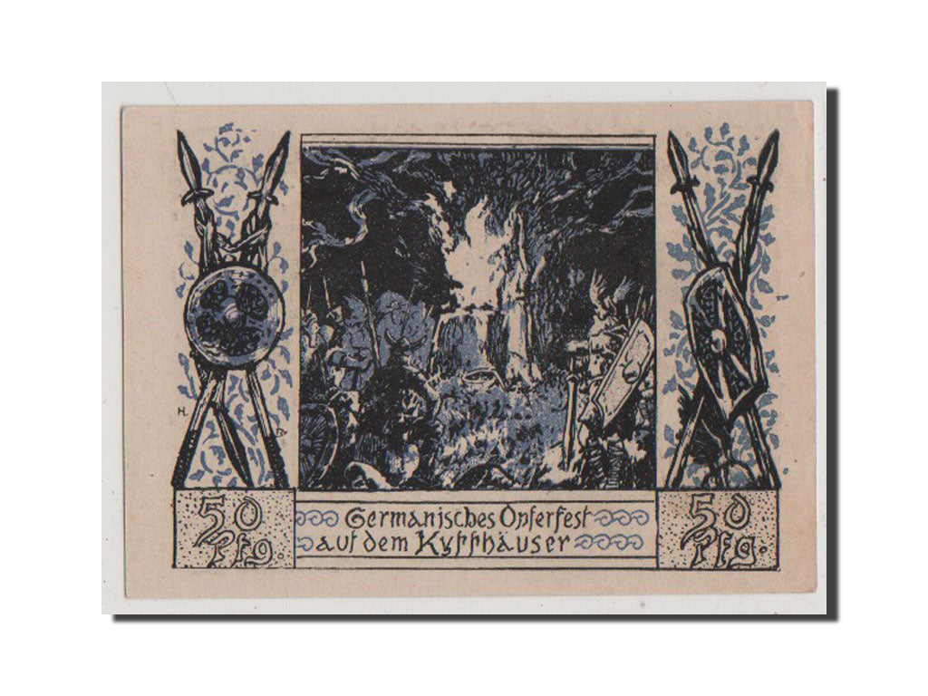 Banconote, Germania, Frankenhausen am Kyffhauser Stadtische, 50 Pfennig, 1921