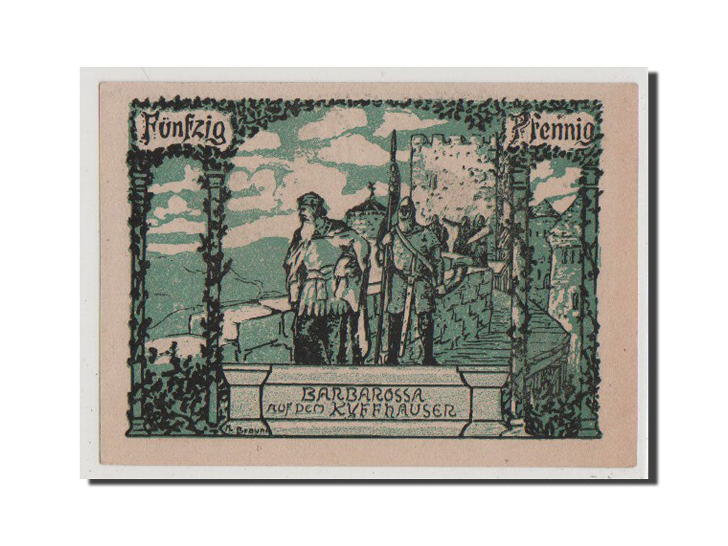 Billet, Allemagne, Frankenhausen am Kyffhauser Stadtische, 50 Pfennig, 1921