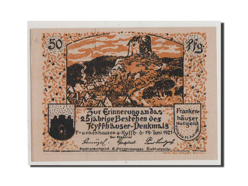 Banknote, Germany, Frankenhausen am Kyffhauser Stadtische, 50 Pfennig, 1921