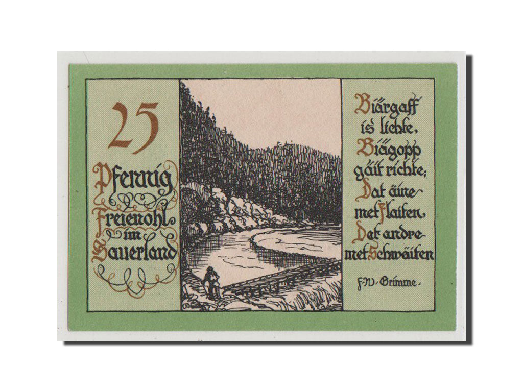 Geldschein, Deutschland, Westfalen, 25 Pfennig, UNZ, Mehl:384.1