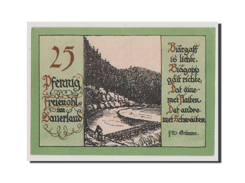 Banconote, Germania, Westfalen, 25 Pfennig, FDS, Mehl:384.1