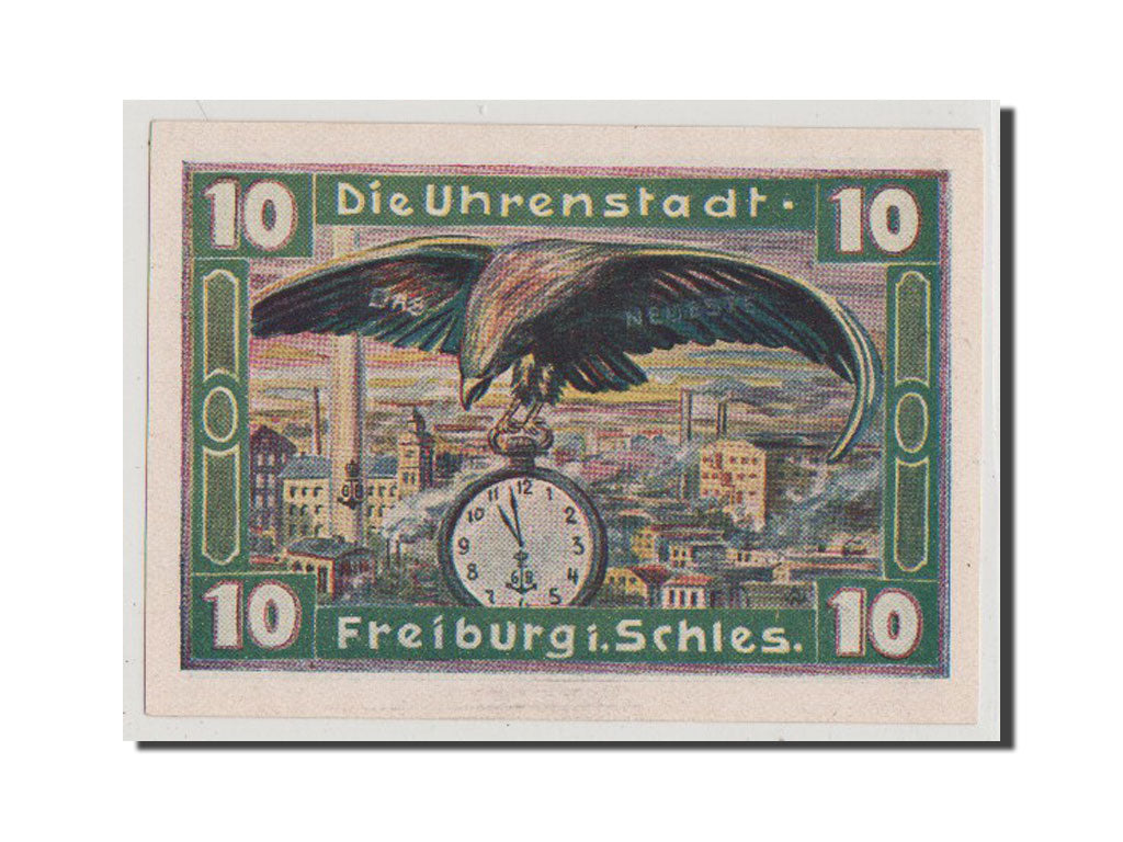 Banconote, Germania, Schlesien, 10 Pfennig, 1921, FDS, Mehl:383.1