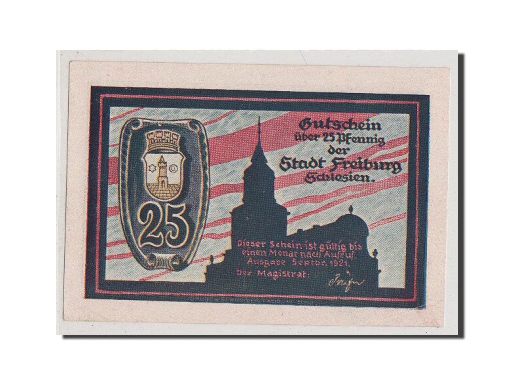 Billet, Allemagne, Schlesien, 25 Pfennig, 1921, NEUF, Mehl:383.1