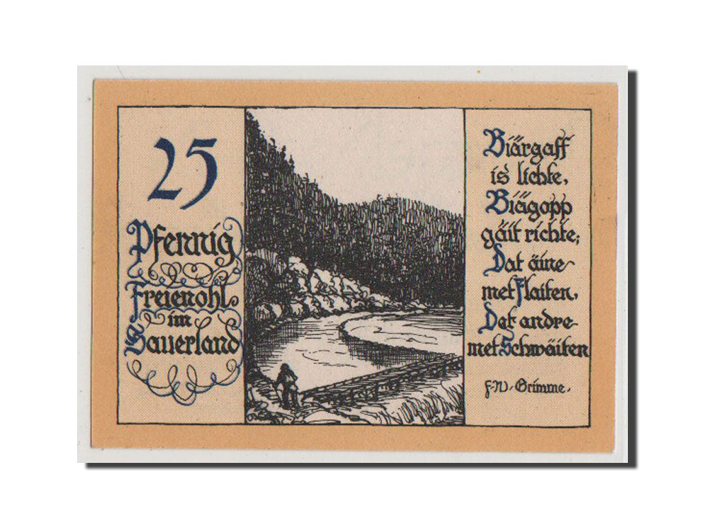 Banconote, Germania, Westfalen, 25 Pfennig, FDS, Mehl:384.1