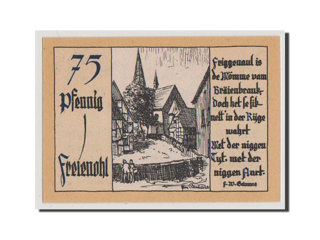 Banconote, Germania, Westfalen, 75 Pfennig, FDS, Mehl:384.1