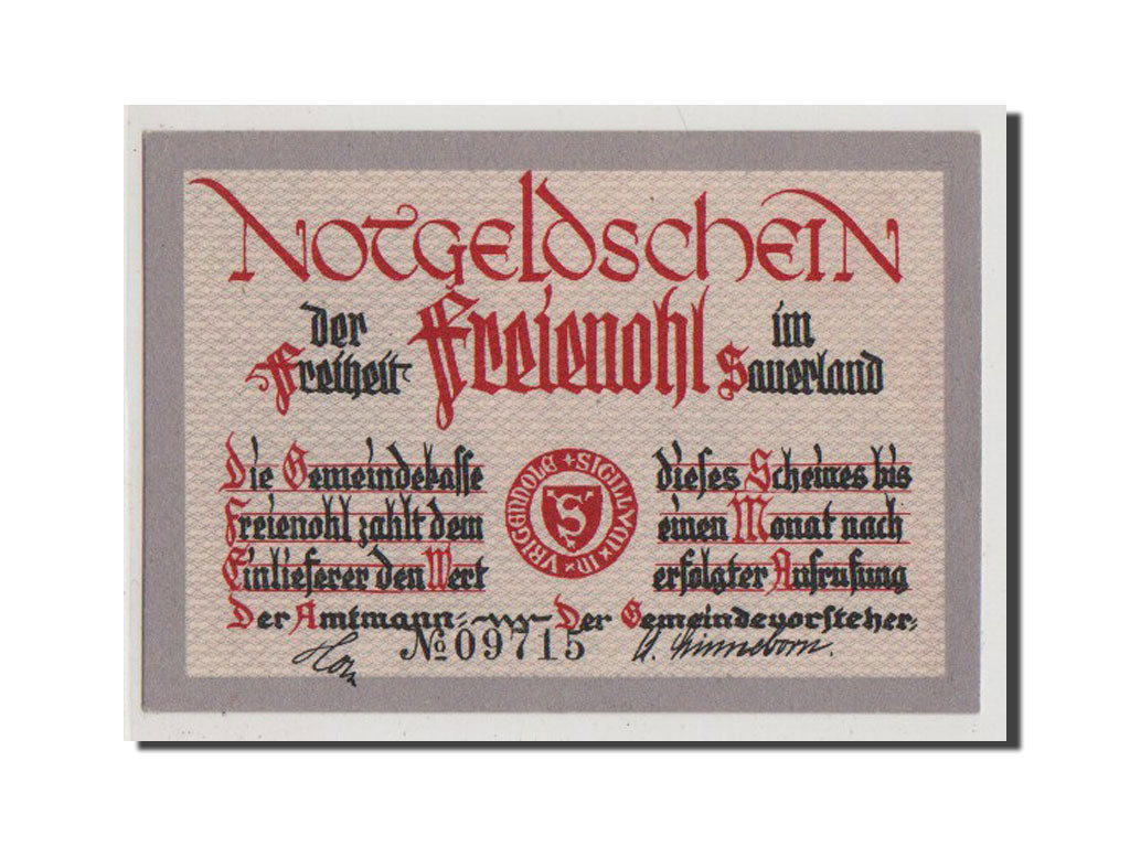Geldschein, Deutschland, Westfalen, 50 Pfennig, UNZ, Mehl:384.1