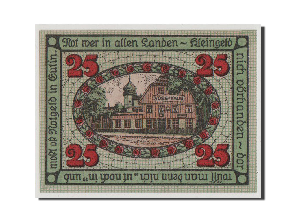 Banconote, Germania, Eutin Stadt, 25 Pfennig, 1920, 1920-12-01, FDS, Mehl:359.1a