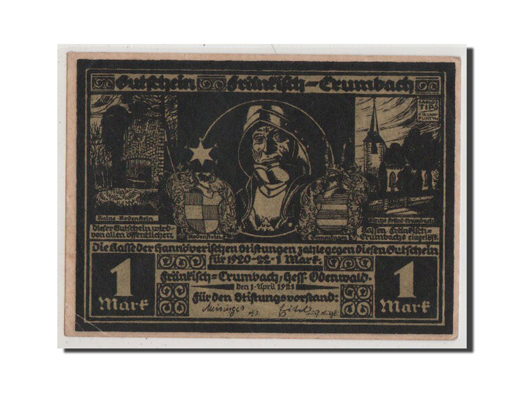 Banconote, Germania, Hessen, 1 Mark, 1921, SPL, Mehl:372.2