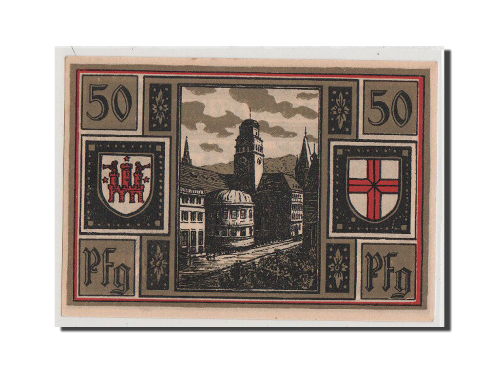 Billet, Allemagne, Freiburg i. Br. Stadt, 50 Pfennig, 1921, 1921-09-01, SPL+