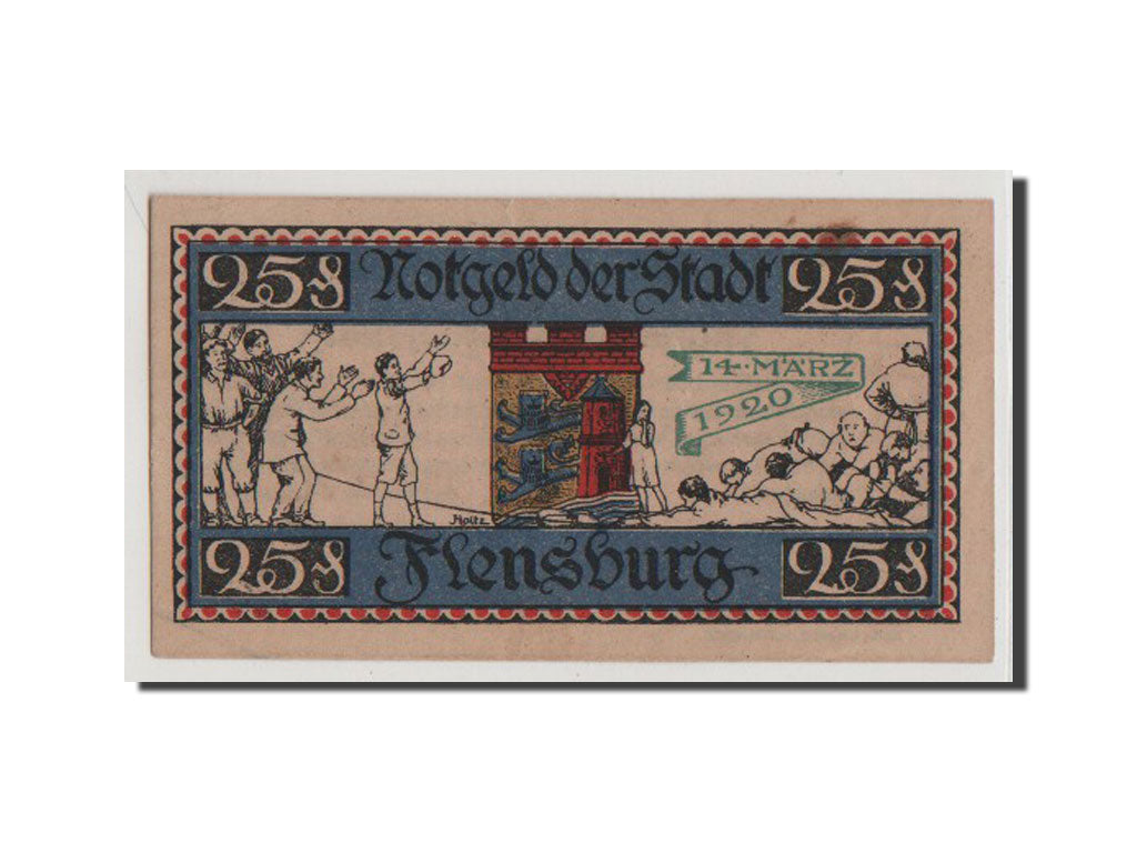 Geldschein, Deutschland, Flensburg, 25 Pfennig, 1920, UNZ-, Mehl:369.3-5