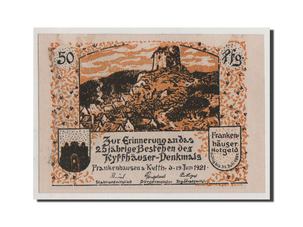 Geldschein, Deutschland, Frankenhausen am Kyffhauser Stadtische, 50 Pfennig