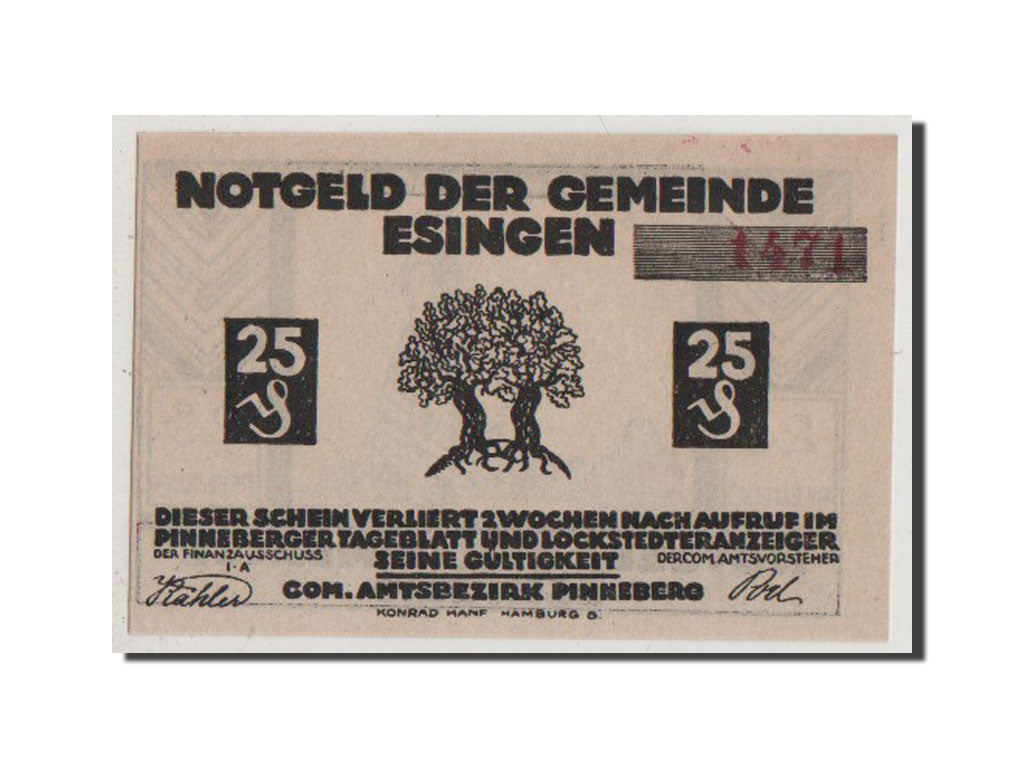 Banconote, Germania, Schleswig-Holstein, 25 Pfennig, FDS, Mehl:353.2