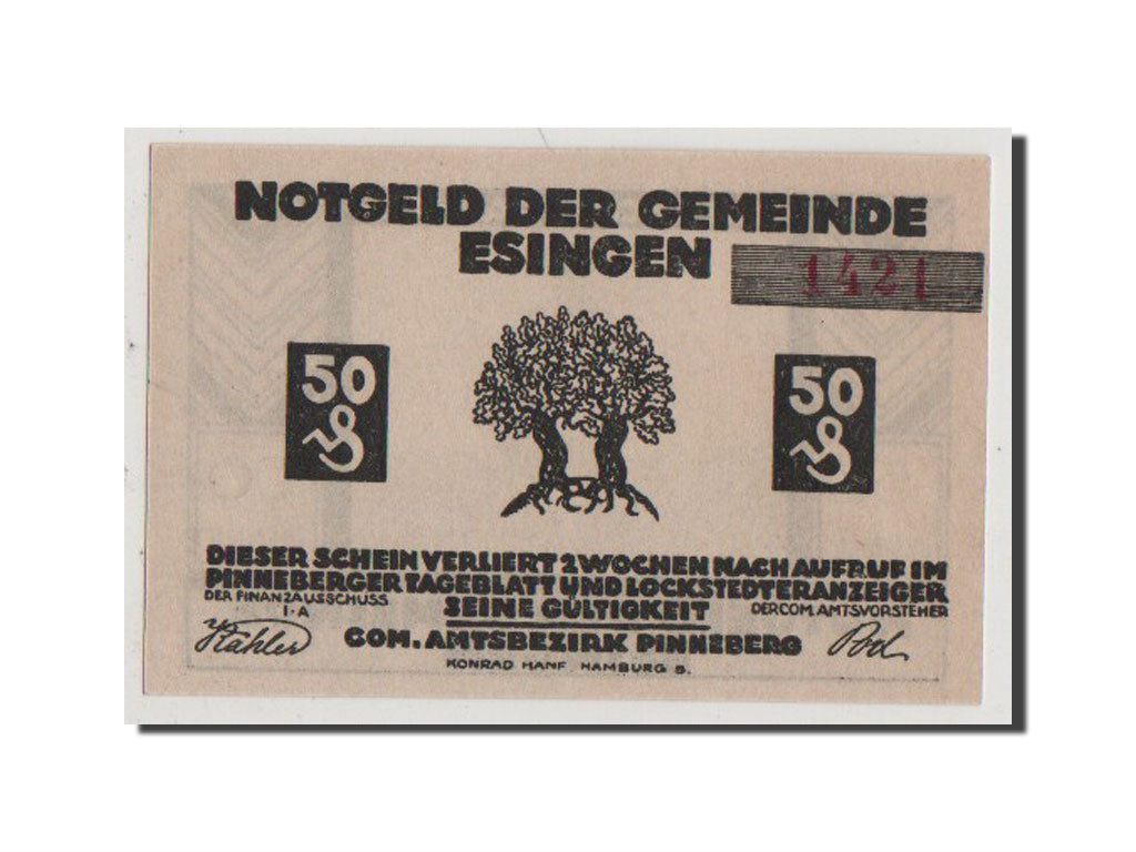 Banconote, Germania, Schleswig-Holstein, 50 Pfennig, FDS, Mehl:353.2