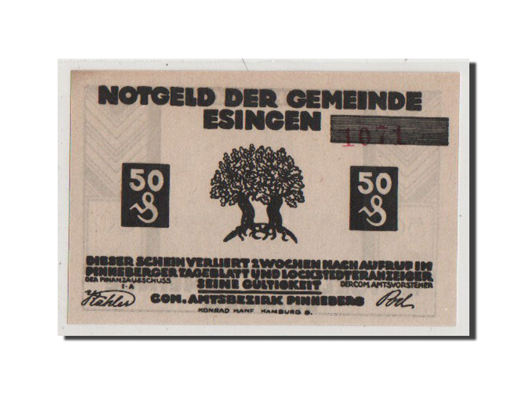Geldschein, Deutschland, Schleswig-Holstein, 50 Pfennig, UNZ, Mehl:353.2