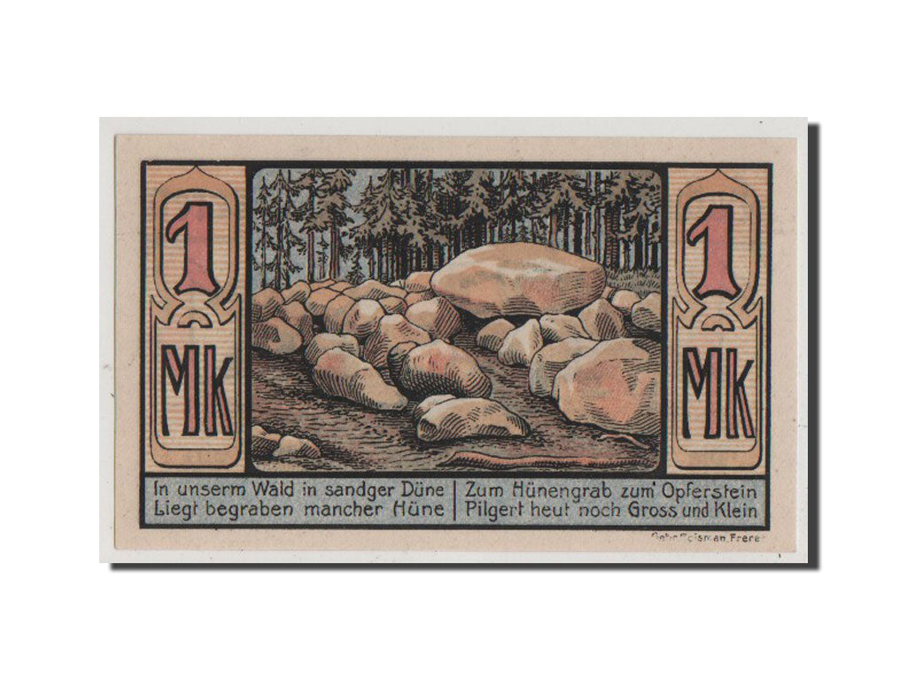 Banconote, Germania, Hannover, 1 Mark, 1921, FDS, Mehl:387.1