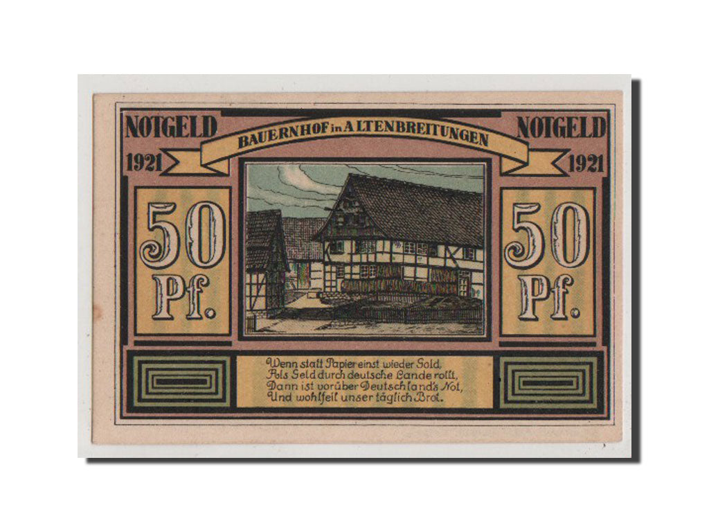 Billet, Allemagne, Alten und Frauenbreitungen, 50 Pfennig, 1921, SPL+, Mehl:18.1