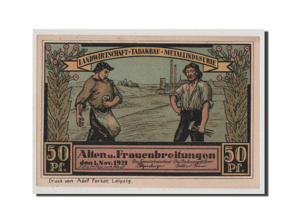 Banconote, Germania, Alten und Frauenbreitungen, 50 Pfennig, 1921, SPL+