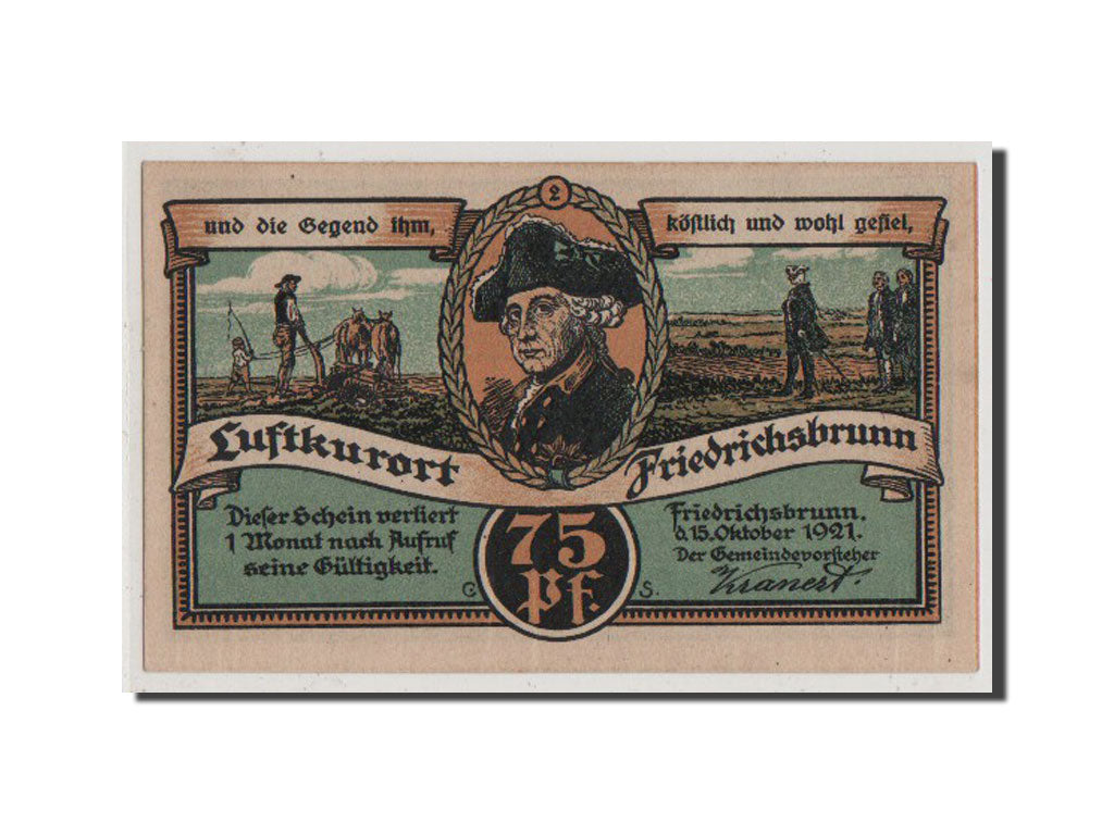 Banconote, Germania, Provinz Sachsen, 75 Pfennig, 1921, FDS, Mehl:394.1