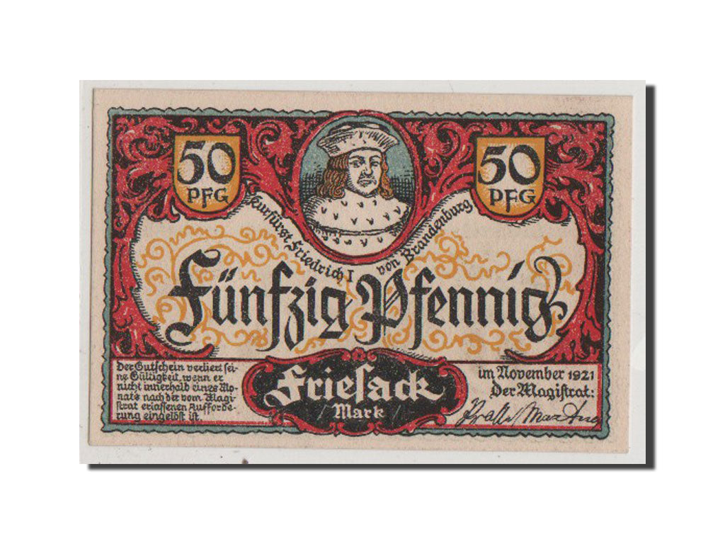 Geldschein, Deutschland, Friesack Stadt, 50 Pfennig, 1921, 1921-11-01, UNZ