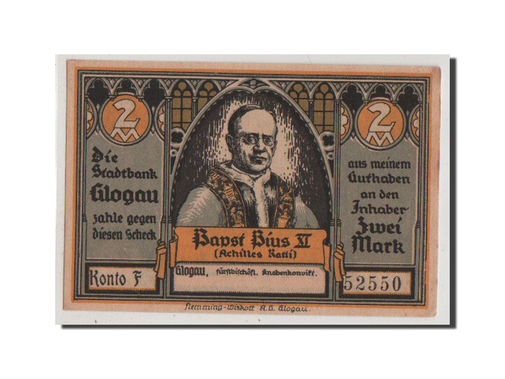 Banconote, Germania, Glogau Stadt, 2 Mark, FDS, Mehl:438.1a