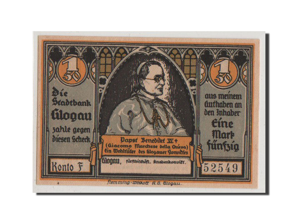 Banconote, Germania, Glogau Stadt, 1.5 Mark, FDS, Mehl:438.1a