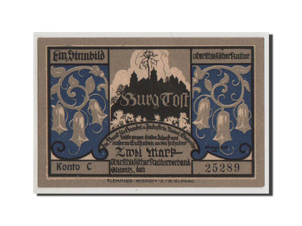 Banconote, Germania, Oberschlesien, 2 Mark, FDS, Mehl:437.1a